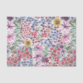 Papel De Seda Vibrante colorida Aquarela Tecido botânico Floral