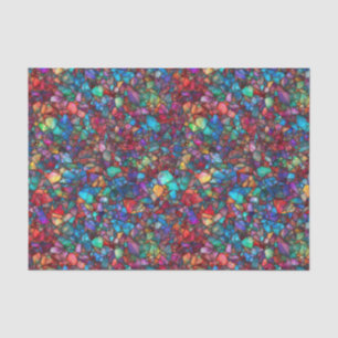 Papel De Seda Vibrante Mosaico de Vidro Colorido em Aquarela