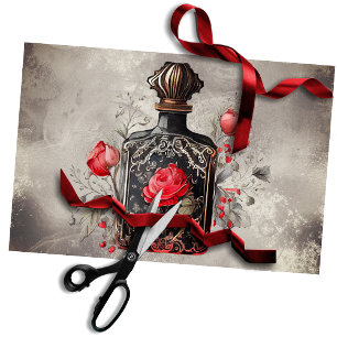 Papel De Seda Victorian Boudoir Frasco De Perfume Antigo Com R