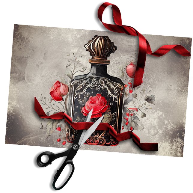 Papel De Seda Victorian Boudoir | Frasco De Perfume Antigo Com R (Criador carregado)