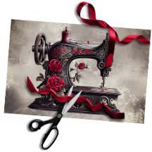 Victorian Boudoir | Máquina de costura Dourada ant