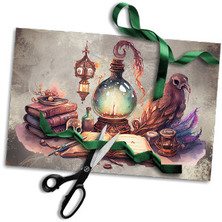 Papel De Seda Victorian Boudoir | Mesa antiga com esfera de cris