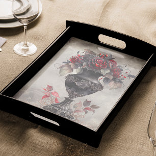 Papel De Seda Victorian Boudoir Vaso e Rosas vermelhas antigos