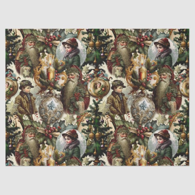 Papel De Seda Victorian Christmas Elegance  (Frente )