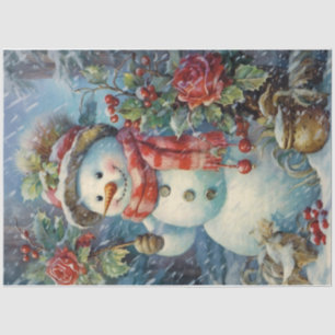 Papel De Seda Victorian Snowman