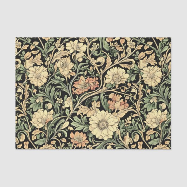 Papel De Seda Victorian-style floral pattern  (Frente )