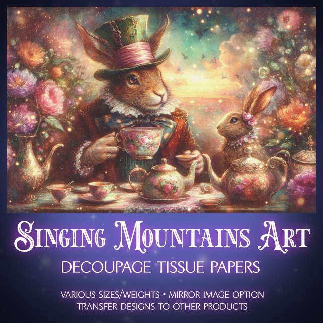 Papel De Seda Victorian Tea Party Floral Wonderland Decoupage (Criador carregado)