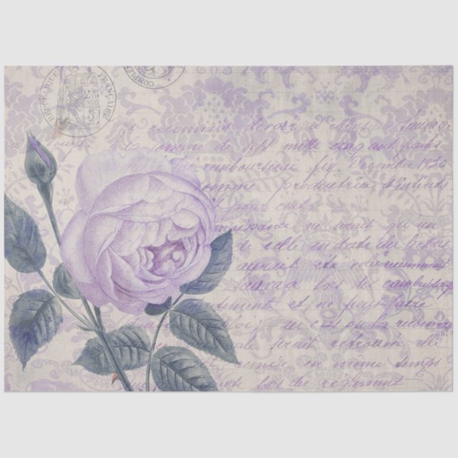 Papel De Seda victoriano,chique,país francês,antigo,elega (Frente )