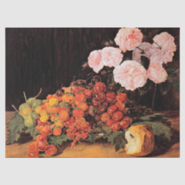 Papel De Seda Vida Contínua com Rosas, Morangos e Pão