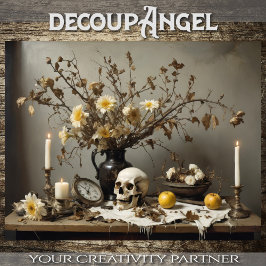 Papel De Seda Vida Estática Gótica com Crânio - Desligamento -