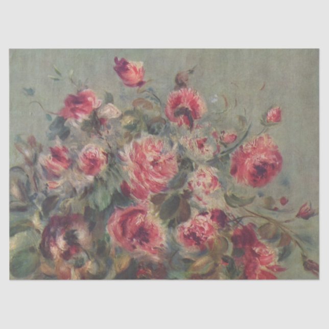 Papel De Seda Vida estática: Rosas por Renoir (Frente )