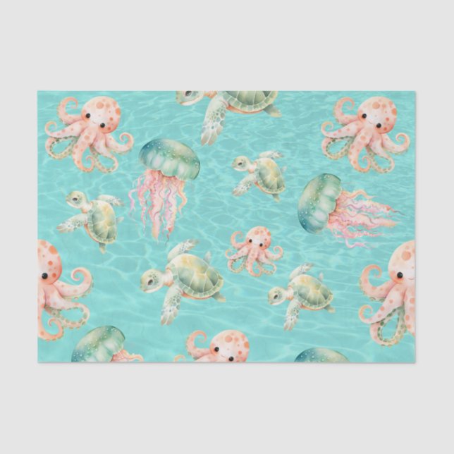 Papel De Seda Vida subaquática (Frente )