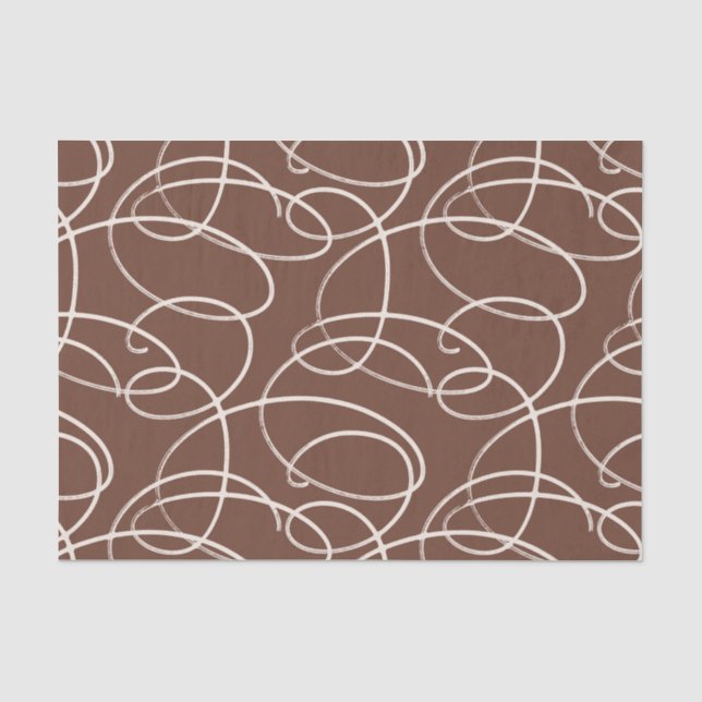 Papel De Seda Videira Giratória Abstrata | Arte de Linha Elegant (Frente )