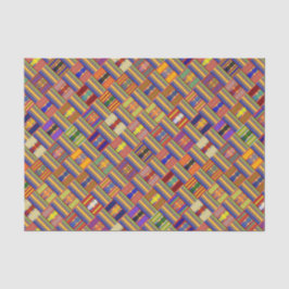 Papel De Seda Vidro Africano Múltiplo Colorido Kente K45 Angled