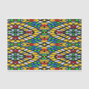 Papel De Seda Vidro amarelo, vermelho e azul