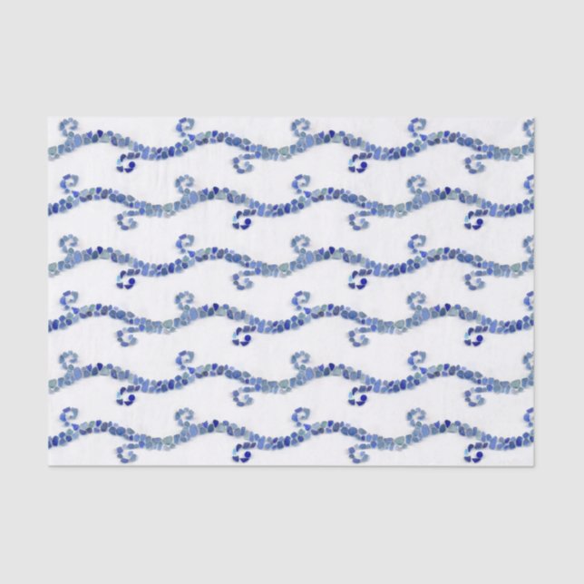 Papel De Seda Vidro do mar - ondas do azul (Frente )