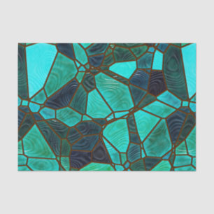 Papel De Seda Vidro escondido com efeito de vidro do mar verde e