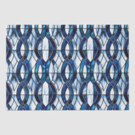 Papel De Seda Vidro Patriótico Azul e Branco de 4 de Julho