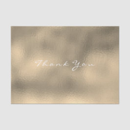 Papel De Seda Vidro Sepia Dourada Blush Metálico Obrigado Nome