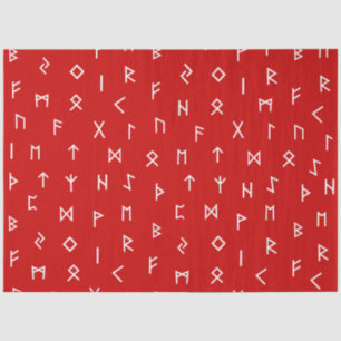 Papel De Seda Viking Executa no Fundo Vermelho