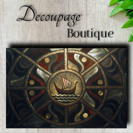 Papel De Seda Viking Longship Medallion Decoupage