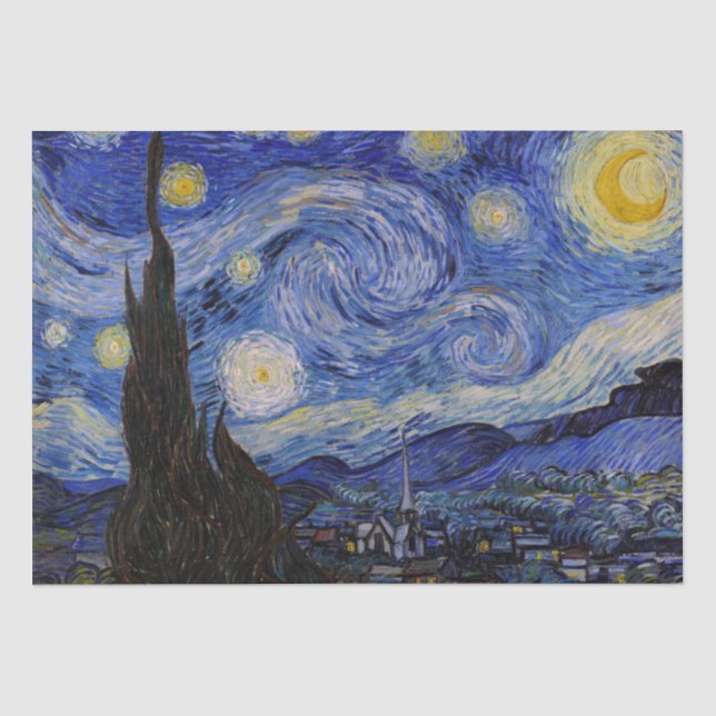Papel De Seda Vincent Van Gogh - A Noite Estrelada (Frente )