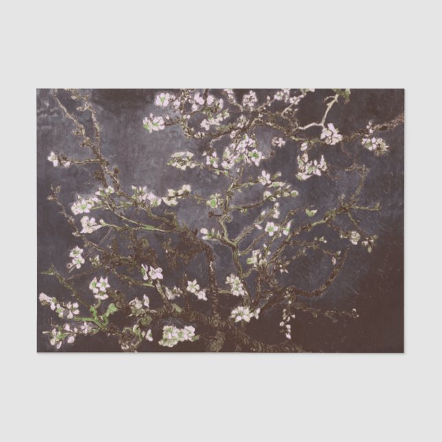 Papel De Seda Vincent Van Gogh Almond Blossomo Chocolate Slate (Frente )