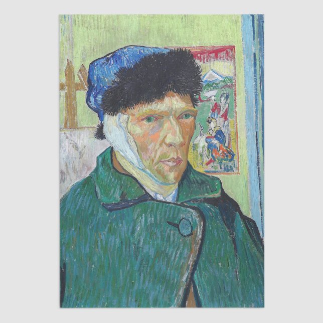 Papel De Seda Vincent van Gogh - Autorretrato com ouvido colado (Criador carregado)