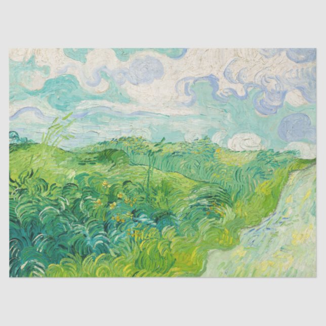 Papel De Seda Vincent van Gogh - Campo de Trigo Verde, Auvers (Frente )