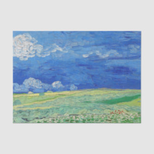 Papel De Seda Vincent van Gogh - Campos de rodas sob as nuvens d