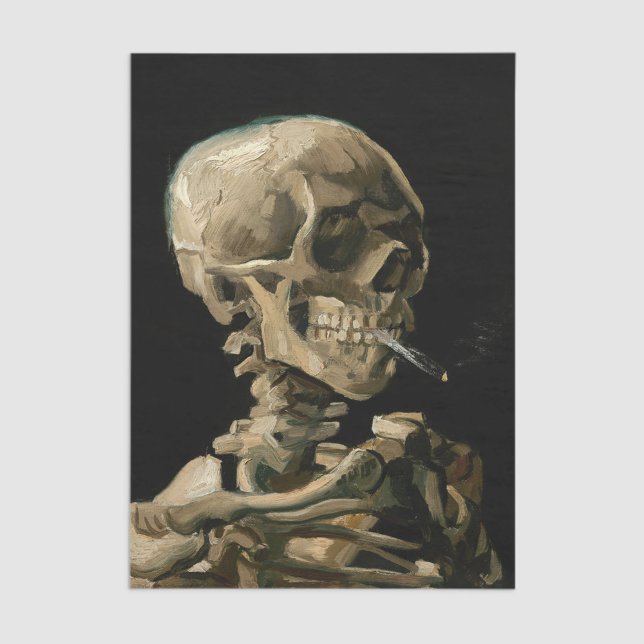 Papel De Seda Vincent van Gogh - Crânio com cigarro queimado (Criador carregado)