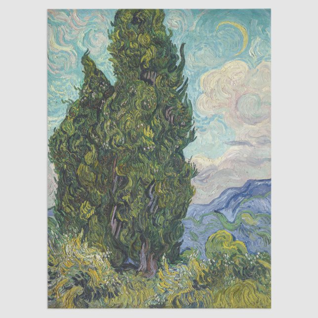 Papel De Seda Vincent van Gogh - Cyprestes (Criador carregado)