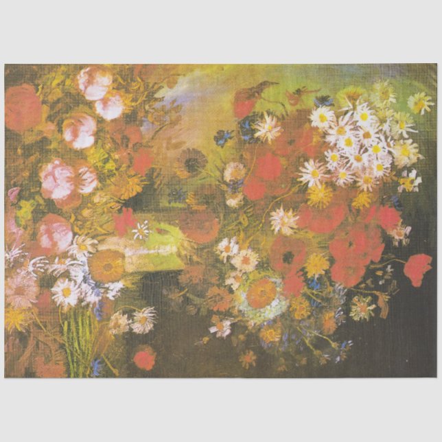 Papel De Seda Vincent van Gogh Flores de Prado e Rosas (Frente )