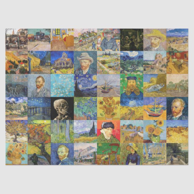 Papel De Seda Vincent van Gogh - Masterworks Mosaic Patchwork (Frente )