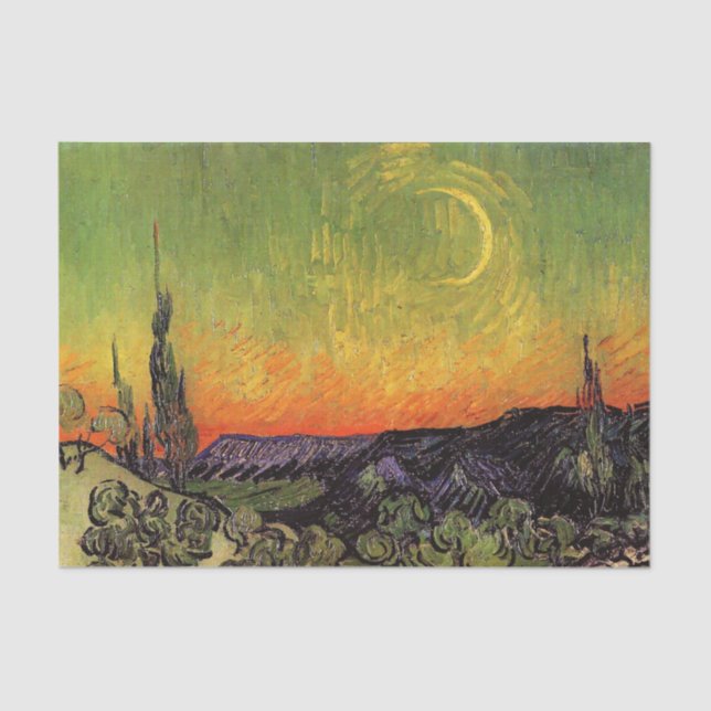 Papel De Seda Vincent Van Gogh Moonlit Landscape (Frente )