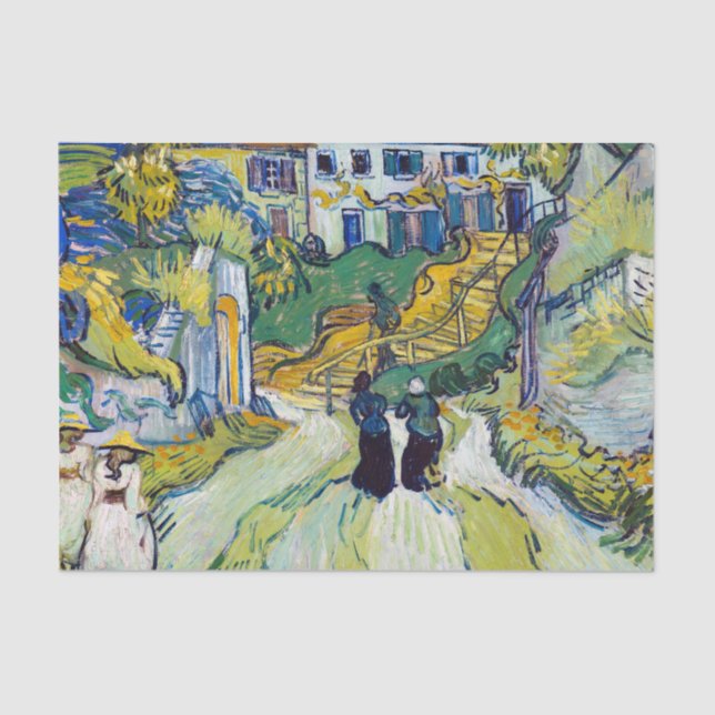 Papel De Seda Vincent van Gogh na Escada de Auvers (Frente )
