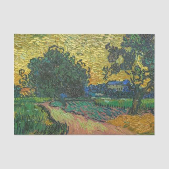 Papel De Seda Vincent van Gogh - Paisagem em Twilight (Frente )