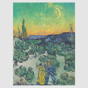 Papel De Seda Vincent van Gogh - Paisagem lunática com Casal