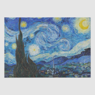 Papel De Seda Vincent Van Gogh Starry Night Blue