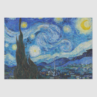 Papel De Seda Vincent Van Gogh Starry Night Blue