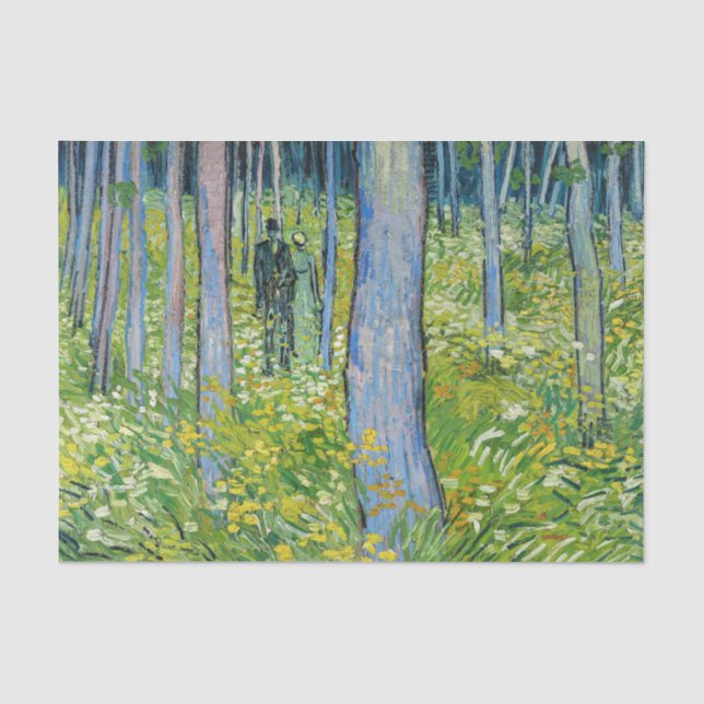 Papel De Seda Vincent van Gogh - Sub-bosque com Duas Figuras (Frente )