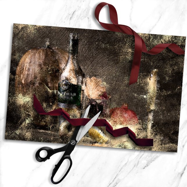 Papel De Seda Vinha em dificuldades | Vinho e passas de maçã (Criador carregado)