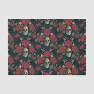 Papel De Seda Vinhas Rosa de Grãos Góticos Escuros Raven Vermelh
