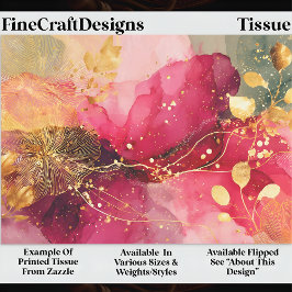 Papel De Seda Vinho e Tinta Alcoólica Rosa + Decoupage Dourado E