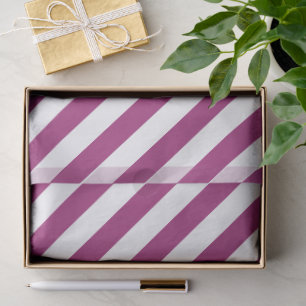 Papel De Seda Vinho Vermelho e Branco Listrado