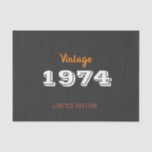 Papel De Seda Vintage 1974 edição limitada 50th Birthday Gift<br><div class="desc">Vintage 1974,  edição limitada de 50º presente de aniversário</div>