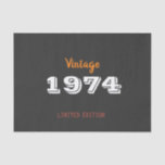 Papel De Seda Vintage 1974 edição limitada 50th Birthday Gift<br><div class="desc">Vintage 1974,  edição limitada de 50º presente de aniversário</div>