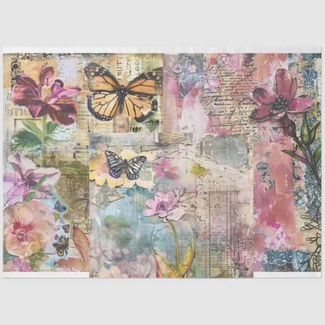 Papel De Seda Vintage Abstrato Art Decoupage (Frente )