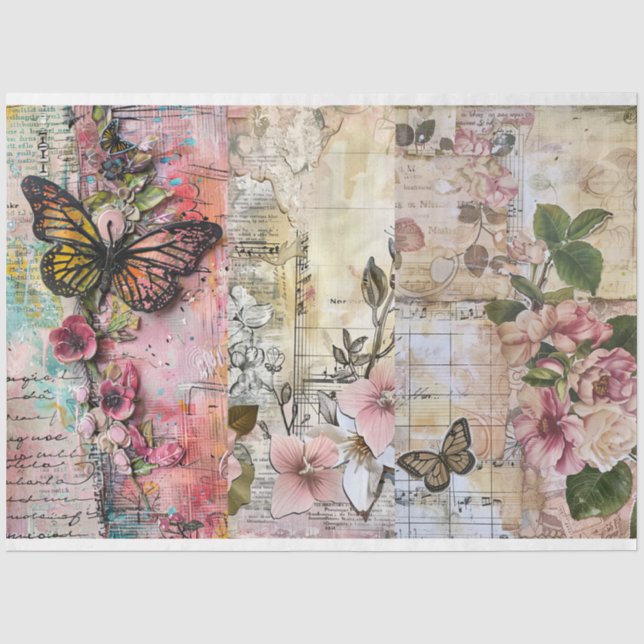 Papel De Seda Vintage Abstrato Art Decoupage (Frente )