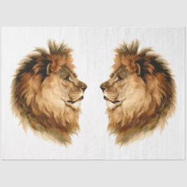 Papel De Seda Vintage Africa Wild Animal Lion w Mane Decoupage